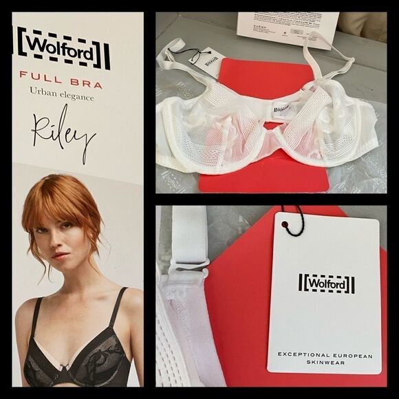Wolford bra pure white lace Riley NWT 34B designer full coverage urban capsule
